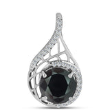 Stříbro 925/1000 - Přívěsek s Obsidiánem a Bílým Topazem - Karátové číslo: 3.31. přibližná hmotnost: 2.79 gramů