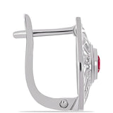 Stříbro 925/1000 Náušnice s Madagaskarským Rubínem - Karátové číslo: 0.33. přibližná hmotnost: 3.82 gramů