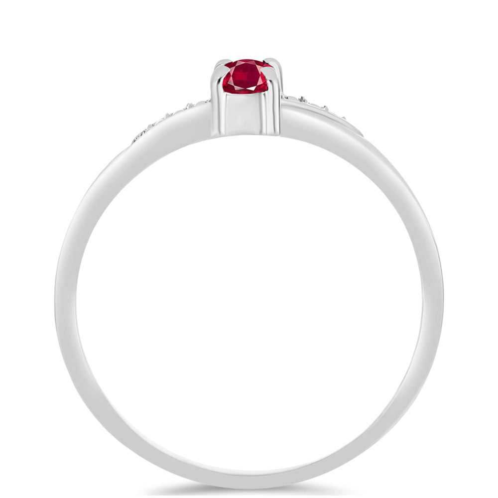 Stříbro 925/1000 Prsten s Madagaskarským Rubínem - Karátové číslo: 0.36. přibližná hmotnost: 1.61 gramů