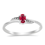 Stříbro 925/1000 Prsten s Madagaskarským Rubínem - Karátové číslo: 0.36. přibližná hmotnost: 1.61 gramů