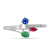 Stříbro 925/1000 Sada s Madagaskarským Rubínem a Brazilským Smaragdem - Karátové číslo: 1.41. přibližná hmotnost: 3.98 gramů ( Náušnice+Prsten )