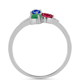 Stříbro 925/1000 Sada s Madagaskarským Rubínem a Brazilským Smaragdem - Karátové číslo: 1.41. přibližná hmotnost: 3.98 gramů ( Náušnice+Prsten )