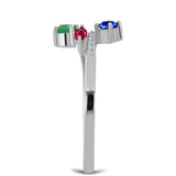 Stříbro 925/1000 Sada s Madagaskarským Rubínem a Brazilským Smaragdem - Karátové číslo: 1.41. přibližná hmotnost: 3.98 gramů ( Náušnice+Prsten )