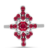 Stříbro 925/1000 Prsten s Madagaskarským Rubínem - Karátové číslo: 1.73. přibližná hmotnost: 3.64 gramů