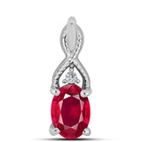 Stříbro 925/1000 Přívěsek s Madagaskarským Rubínem a Bílým Topazem - Karátové číslo: 1.08. přibližná hmotnost: 0.83 gramů