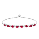 Stříbro 925/1000 Náramek s Madagaskarským Rubínem - Karátové číslo: 4.4. přibližná hmotnost: 5.23 gramů