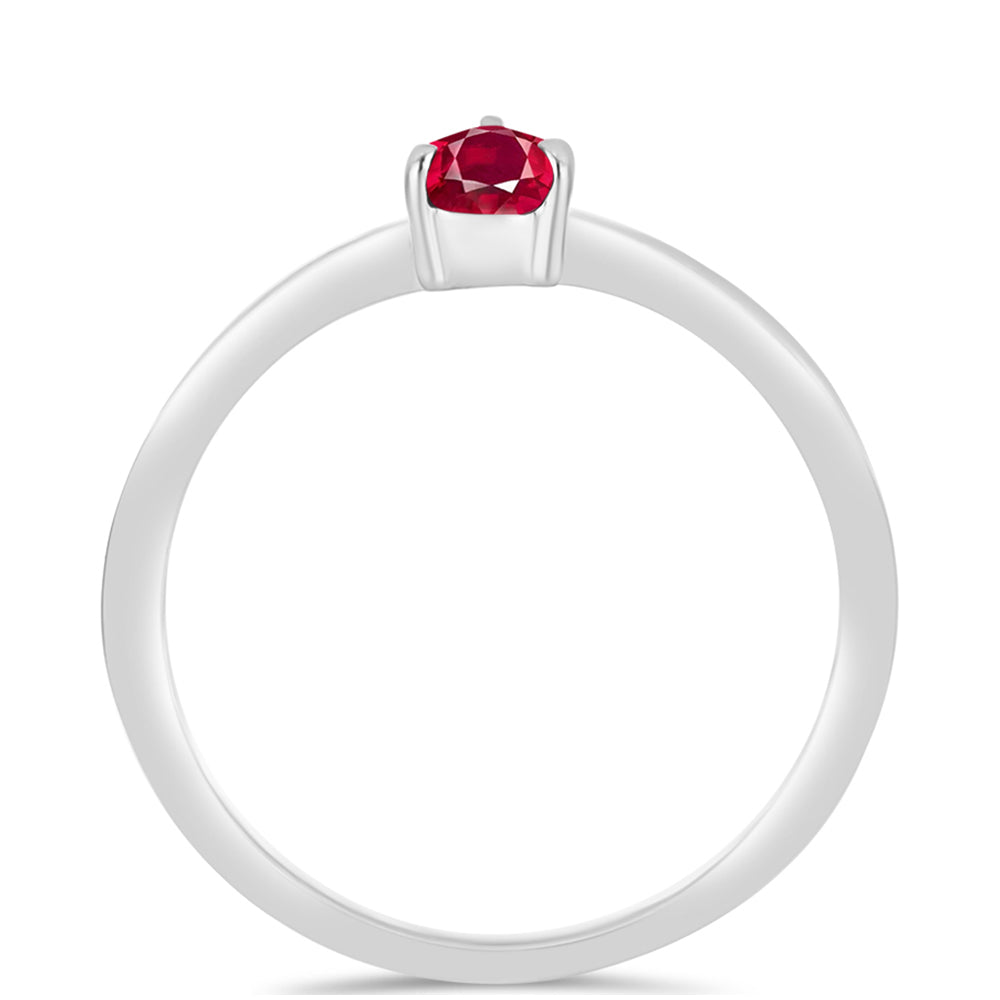 Stříbro 925/1000 Prsten s Madagaskarským Rubínem - Karátové číslo: 0.61. přibližná hmotnost: 1.53 gramů