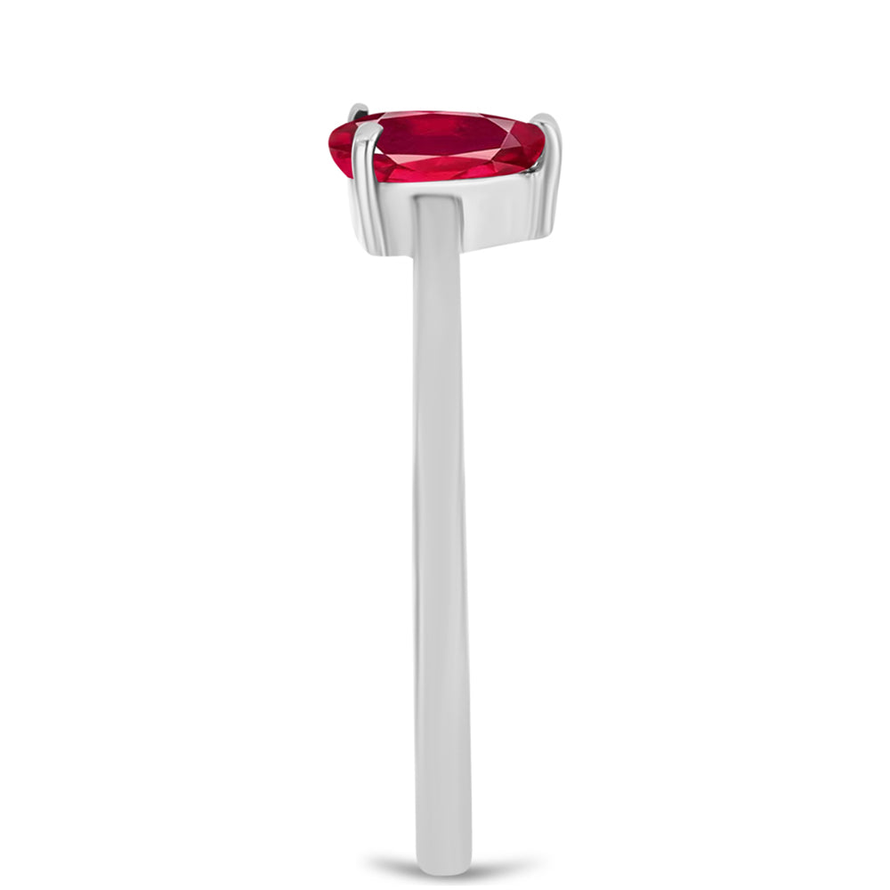 Stříbro 925/1000 Prsten s Madagaskarským Rubínem - Karátové číslo: 0.61. přibližná hmotnost: 1.53 gramů