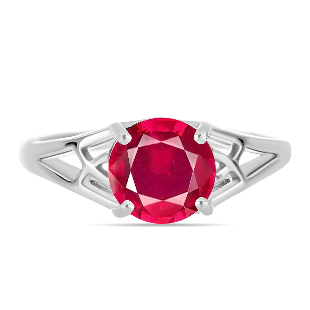 Stříbro 925/1000 Prsten s Madagaskarským Rubínem - Karátové číslo: 2.76. přibližná hmotnost: 2.98 gramů