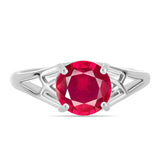 Stříbro 925/1000 Prsten s Madagaskarským Rubínem - Karátové číslo: 2.76. přibližná hmotnost: 2.98 gramů