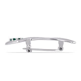 Stříbro 925/1000 Brož s Zelenkavý mořsky modrý Moissanitem - Karátové číslo: 0.15. přibližná hmotnost: 2.74 gramů