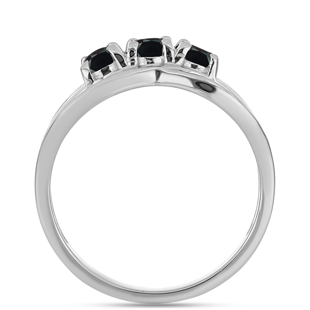 Stříbro 925/1000 Prsten s Obsidiánem - Karátové číslo: 0.97. přibližná hmotnost: 3.03 gramů