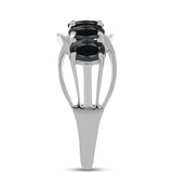 Stříbro 925/1000 Prsten s Obsidiánem - Karátové číslo: 0.97. přibližná hmotnost: 3.03 gramů