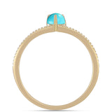 Pozlacené Stříbro 925/1000 - Prsten s Tyrkysem Sleeping Beauty - Karátové číslo: 0.26. přibližná hmotnost: 1.7 gramů