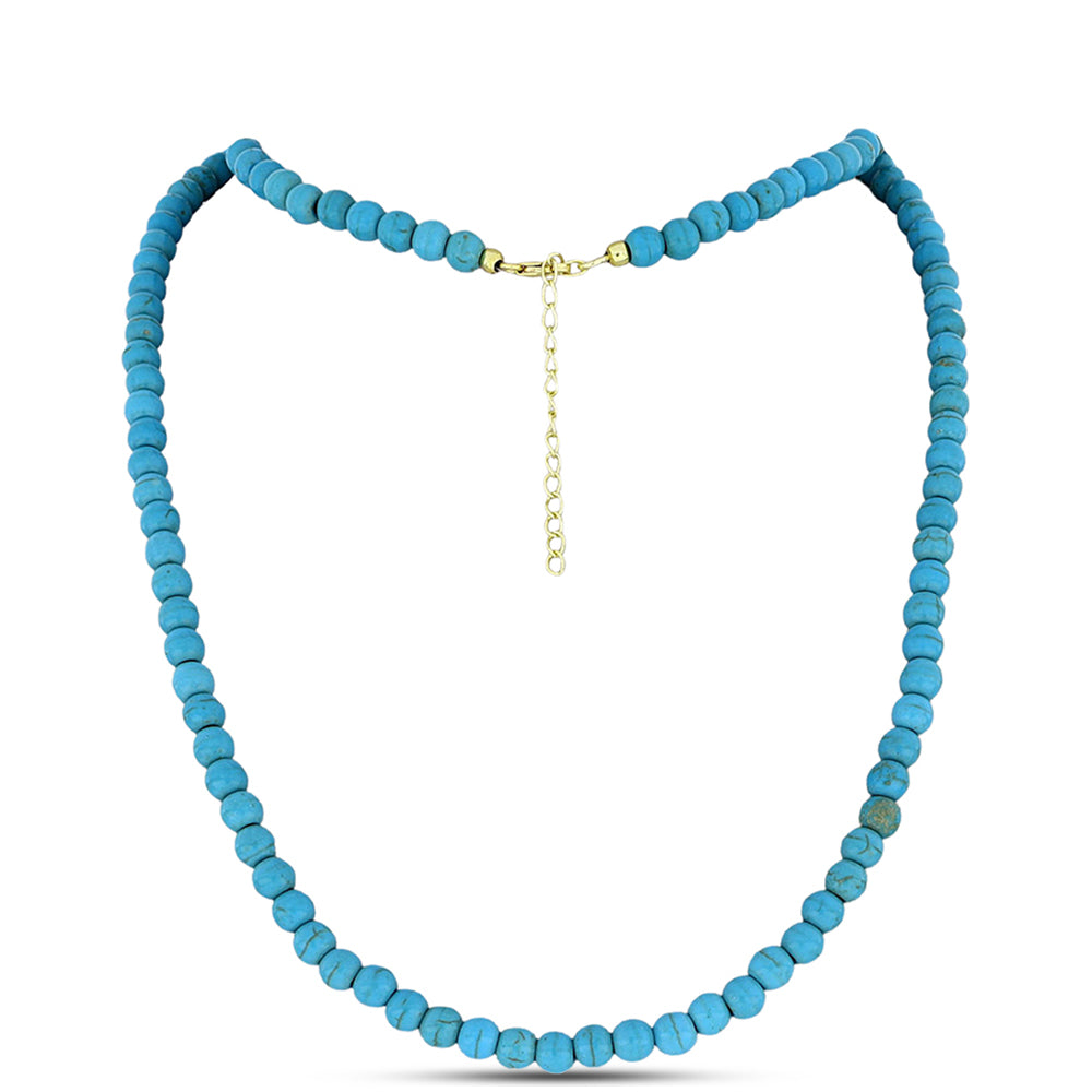 Pozlacené stříbro 925/1000 Náhrdelník s Tyrkysem Sleeping Beauty - Karátové číslo: 105.1. přibližná hmotnost: 22.02 gramů