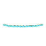 Pozlacené stříbro 925/1000 Náramek s Tyrkysem Sleeping Beauty - Karátové číslo: 3.87. přibližná hmotnost: 6.81 gramů