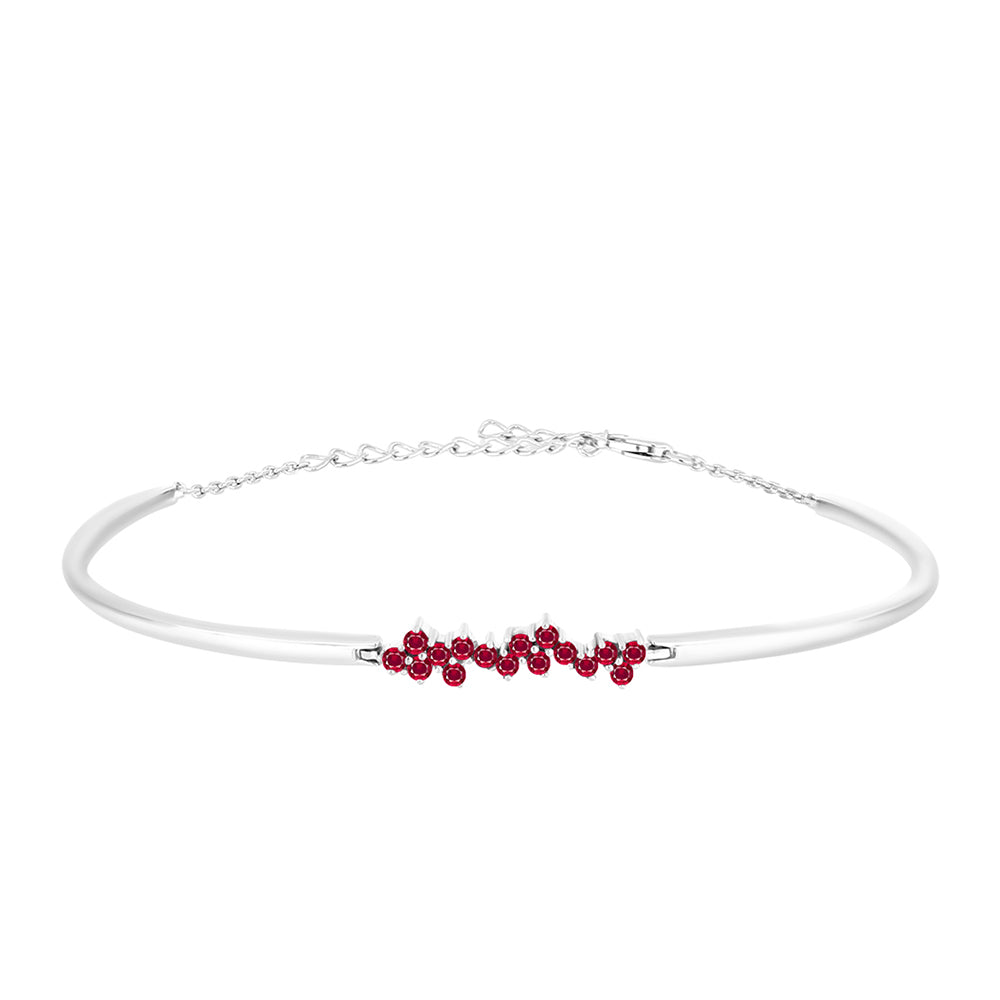 Stříbro 925/1000 Náramek s Madagaskarským Rubínem - Karátové číslo: 0.55. přibližná hmotnost: 5.72 gramů
