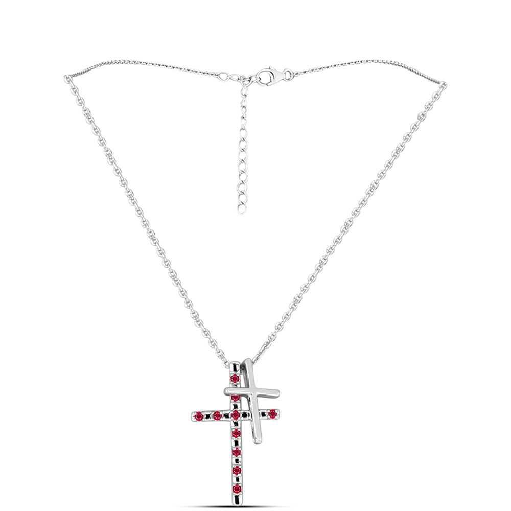 Stříbro 925/1000 Sada s Madagaskarským Rubínem - Karátové číslo: 0.21. přibližná hmotnost: 4.11 gramů ( Přívěsek )