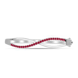 Stříbro 925/1000 Náramek s Madagaskarským Rubínem - Karátové číslo: 1.56. přibližná hmotnost: 22.27 gramů