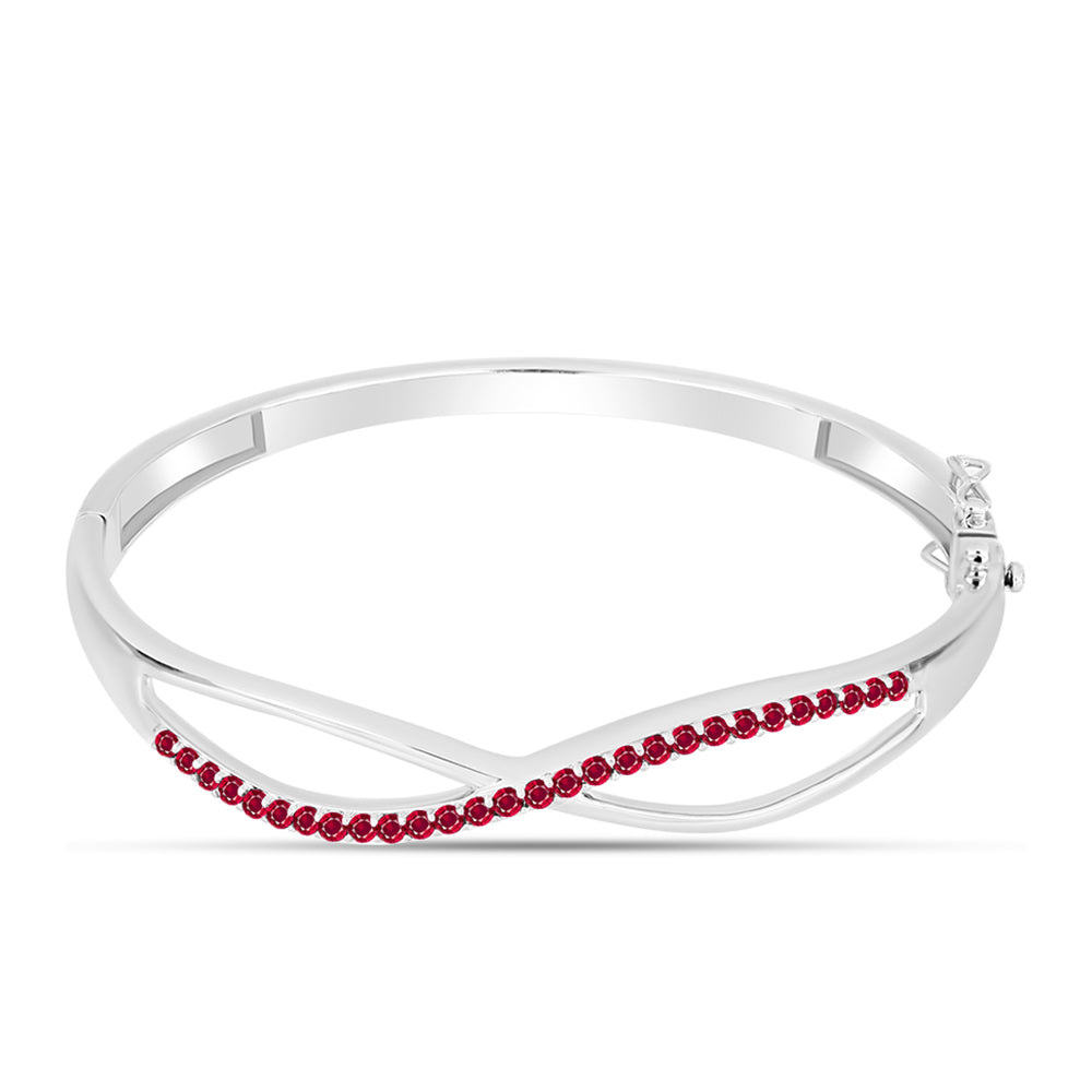 Stříbro 925/1000 Náramek s Madagaskarským Rubínem - Karátové číslo: 1.56. přibližná hmotnost: 22.27 gramů