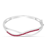 Stříbro 925/1000 Náramek s Madagaskarským Rubínem - Karátové číslo: 1.56. přibližná hmotnost: 22.27 gramů