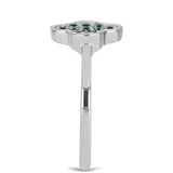 Stříbro 925/1000 Prsten s Zelenkavý mořsky modrý Moissanitem - Karátové číslo: 0.23. přibližná hmotnost: 2.34 gramů