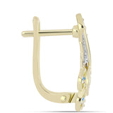 Pozlacené stříbro 925/1000 Náušnice s Ledovým Moissanitem a Bílým Topazem - Karátové číslo: 0.31. přibližná hmotnost: 4.45 gramů