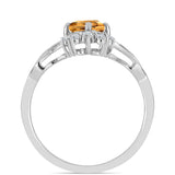 Stříbro 925/1000 Prsten s "Císařským žlutým" topazem a Bílým Topazem - Karátové číslo: 1.65. přibližná hmotnost: 3.39 gramů