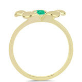 Pozlacené stříbro 925/1000 Prsten s Kolumbijským Smaragdem - Karátové číslo: 0.24. přibližná hmotnost: 3.53 gramů
