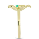 Pozlacené stříbro 925/1000 Prsten s Kolumbijským Smaragdem - Karátové číslo: 0.24. přibližná hmotnost: 3.53 gramů