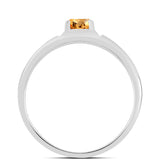 Stříbro 925/1000 Prsten s "Císařským žlutým" topazem - Karátové číslo: 0.67. přibližná hmotnost: 3.26 gramů