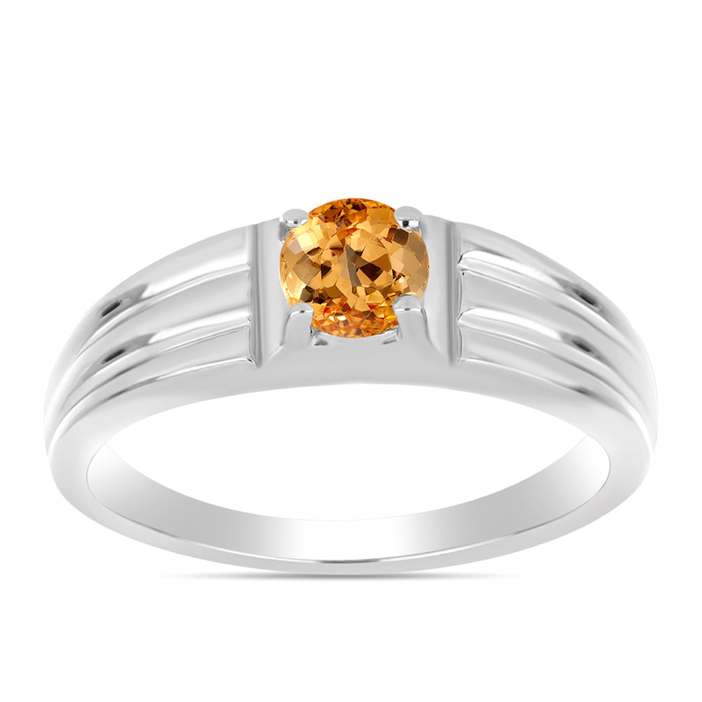 Stříbro 925/1000 Prsten s "Císařským žlutým" topazem - Karátové číslo: 0.67. přibližná hmotnost: 3.26 gramů