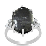 Stříbrný Prsten s Picasso Jaspisem a Bílým Topazem