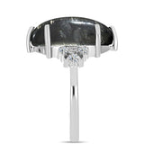 Stříbrný Prsten s Picasso Jaspisem a Bílým Topazem