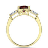 Pozlacený Stříbrný Prsten s Bartonským Granátem a Bílým Topazem