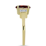 Pozlacený Stříbrný Prsten s Bartonským Granátem a Bílým Topazem