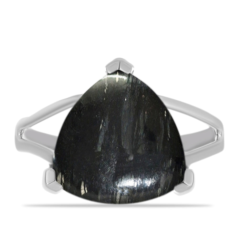 Stříbro 925/1000 Prsten s Picasso Jaspisem - Karátové číslo: 9.8. přibližná hmotnost: 5.13 gramů