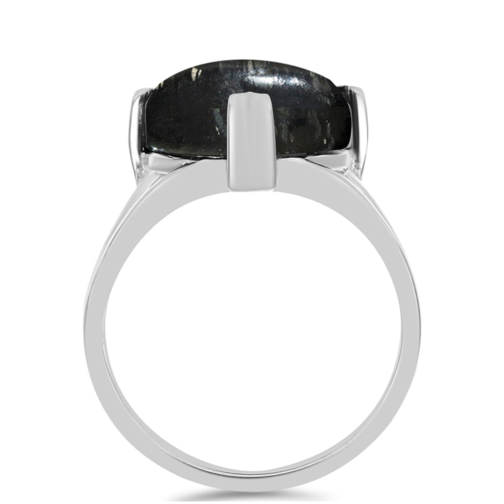 Stříbro 925/1000 Prsten s Picasso Jaspisem - Karátové číslo: 9.8. přibližná hmotnost: 5.13 gramů