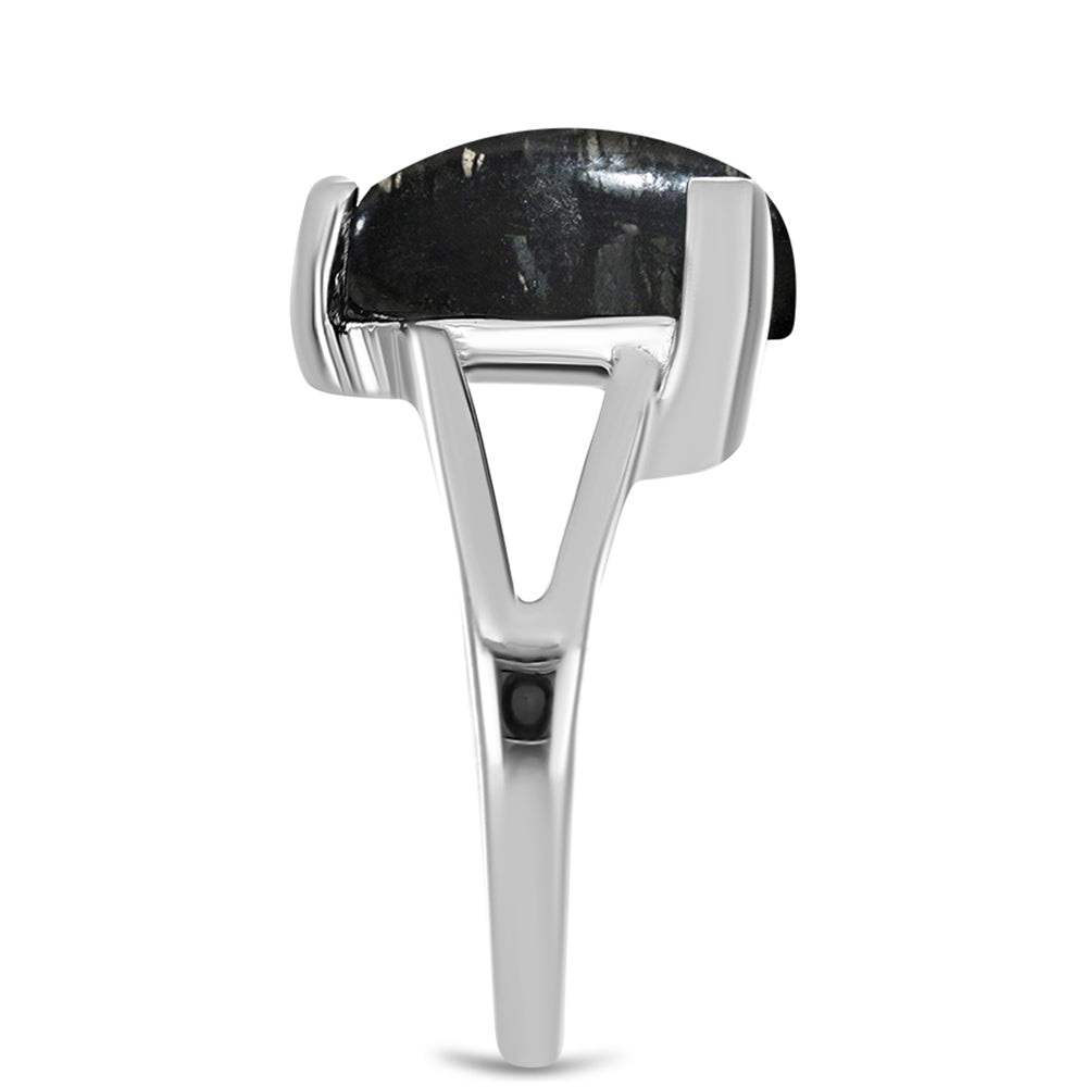 Stříbro 925/1000 Prsten s Picasso Jaspisem - Karátové číslo: 9.8. přibližná hmotnost: 5.13 gramů