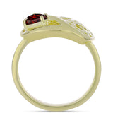 Pozlacené Stříbro 925/1000 - Prsten s Bartonským Granátem - Karátové číslo: 0.49. přibližná hmotnost: 2.93 gramů