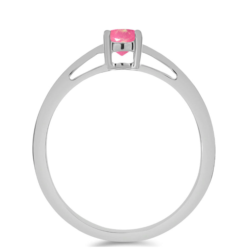 Stříbro 925/1000 Prsten s Růžovým Opálem z Lega Dembi - Karátové číslo: 0.15. přibližná hmotnost: 1.41 gramů