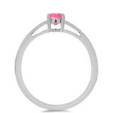 Stříbro 925/1000 Prsten s Růžovým Opálem z Lega Dembi - Karátové číslo: 0.15. přibližná hmotnost: 1.41 gramů