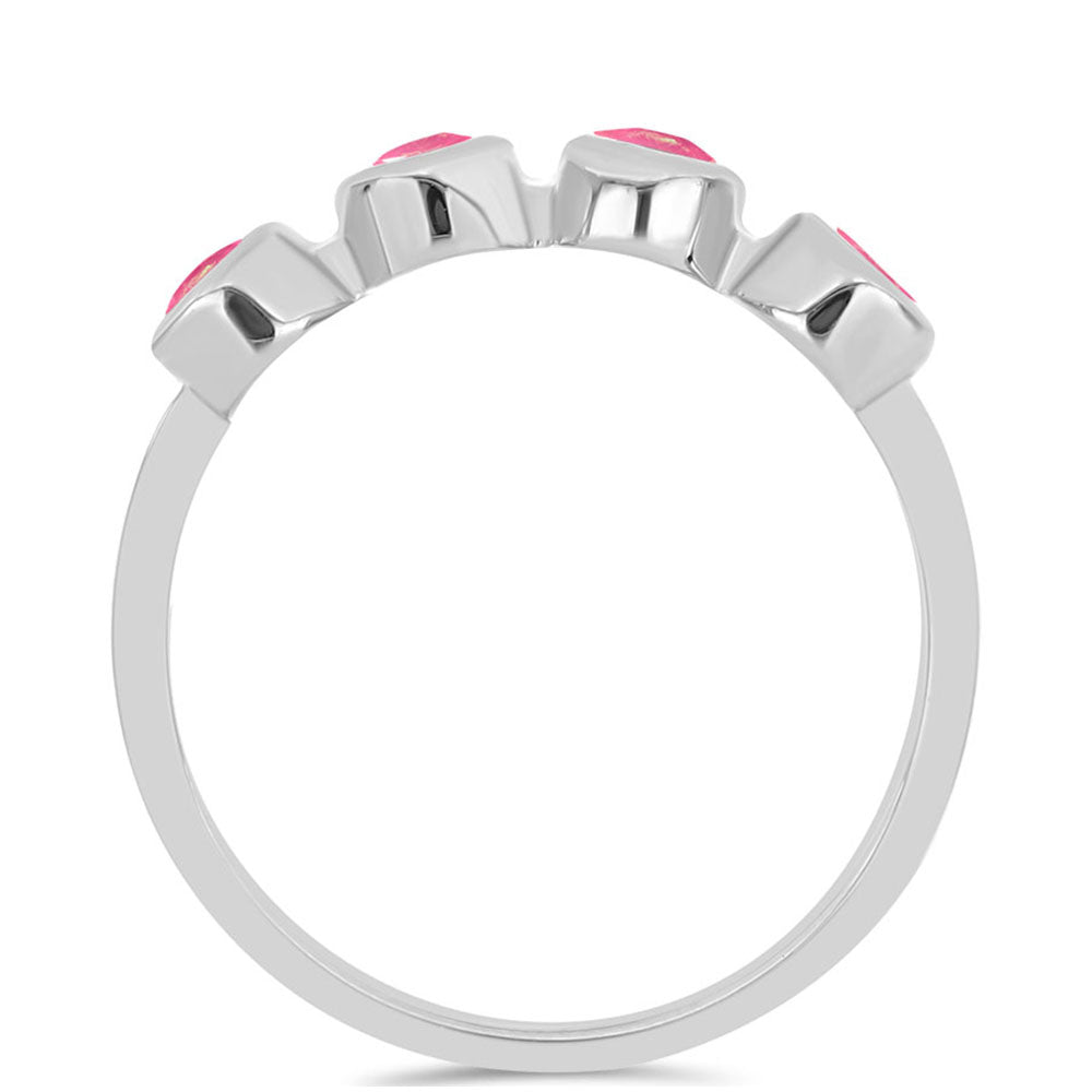 Stříbro 925/1000 Prsten s Růžovým Opálem z Lega Dembi - Karátové číslo: 0.58. přibližná hmotnost: 2.19 gramů