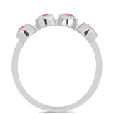 Stříbro 925/1000 Prsten s Růžovým Opálem z Lega Dembi - Karátové číslo: 0.58. přibližná hmotnost: 2.19 gramů