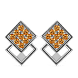 Stříbro 925/1000 Náušnice s "Císařským žlutým" topazem - Karátové číslo: 0.74. přibližná hmotnost: 4.21 gramů