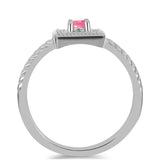 Stříbro 925/1000 Prsten s Růžovým Opálem z Lega Dembi a Bílým Topazem - Karátové číslo: 0.19. přibližná hmotnost: 2.96 gramů