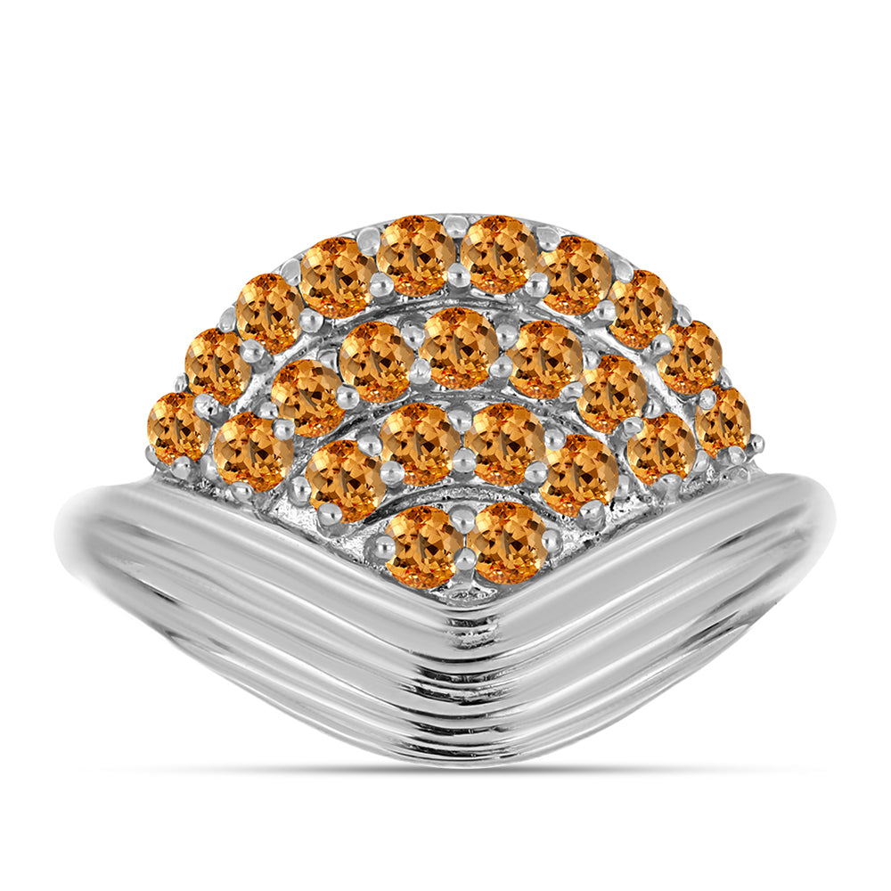 Stříbro 925/1000 Prsten s "Císařským žlutým" topazem - Karátové číslo: 0.95. přibližná hmotnost: 3.49 gramů