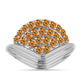 Stříbro 925/1000 Prsten s "Císařským žlutým" topazem - Karátové číslo: 0.95. přibližná hmotnost: 3.49 gramů