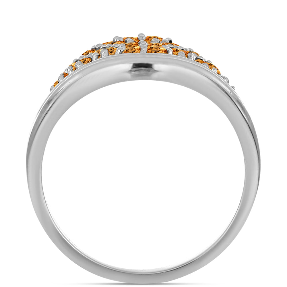 Stříbro 925/1000 Prsten s "Císařským žlutým" topazem - Karátové číslo: 0.95. přibližná hmotnost: 3.49 gramů