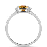 Stříbro 925/1000 Prsten s "Císařským žlutým" topazem a Bílým Topazem - Karátové číslo: 1.22. přibližná hmotnost: 2.34 gramů